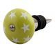 Lime Green Star Ceramic Wine Stopper (Pack Of One Piece)